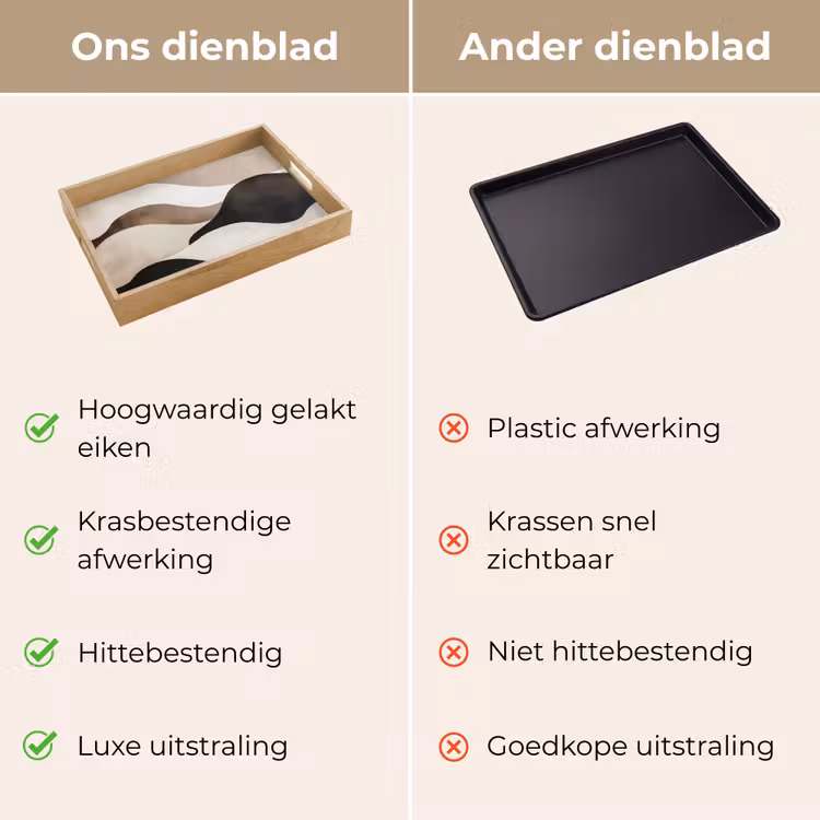 Dienblad - Golven - Abstract - Beige — 3