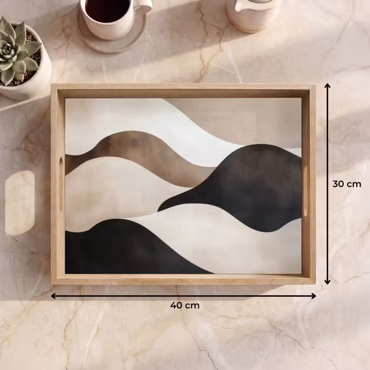 Dienblad - Golven - Abstract - Beige — 9