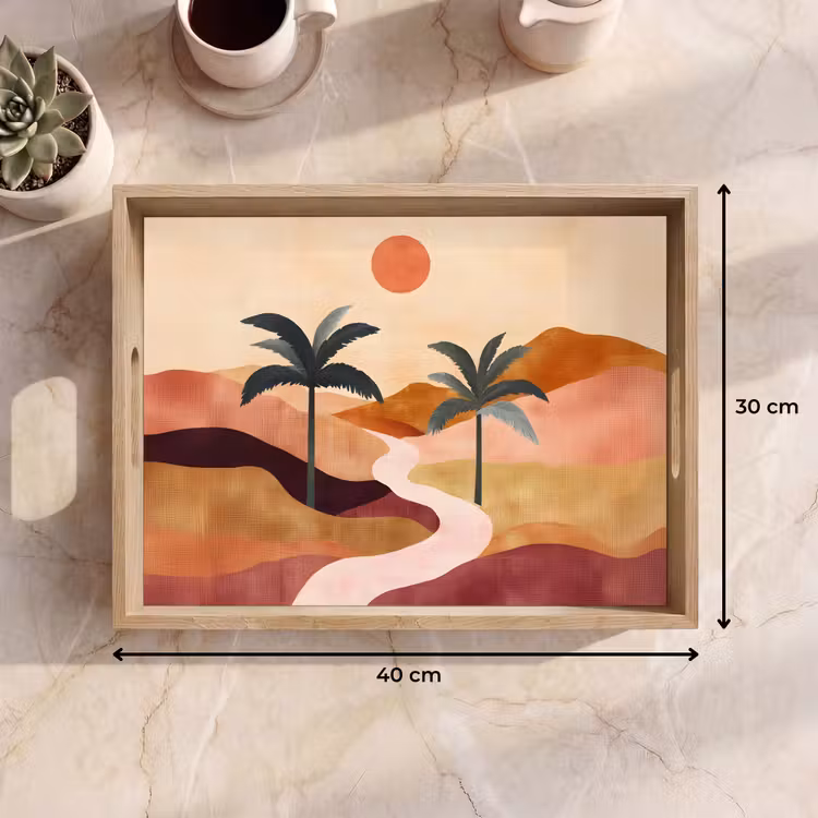 Dienblad - Heuvels - Palmbomen - Abstract — 9