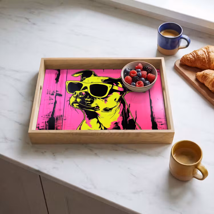 Dienblad - Hond - Zonnebril - Roze - Art — 4