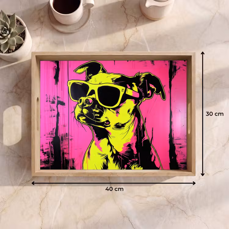 Dienblad - Hond - Zonnebril - Roze - Art — 9