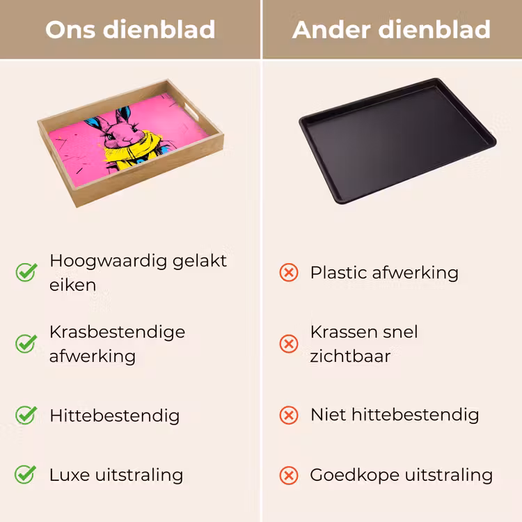 Dienblad - Konijn - Felroze - Sjaal - Abstract — 3
