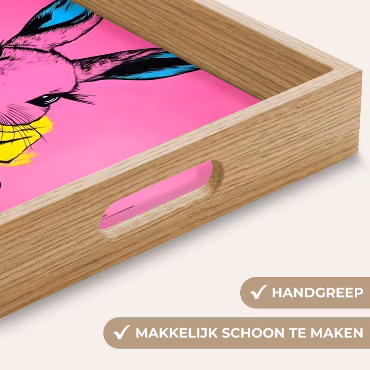 Dienblad - Konijn - Felroze - Sjaal - Abstract — 5