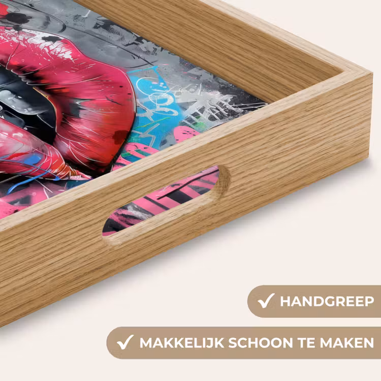 Dienblad - Lippen - Felroze - Graffiti - Verfstrepen — 5