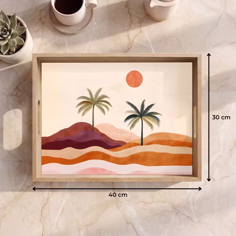 Dienblad - Palmbomen - Abstract - Zon - Heuvels — 9
