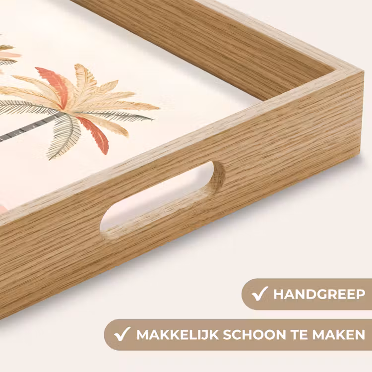 Dienblad - Palmbomen - Heuvels - Minimalistisch - Zachtroze — 5