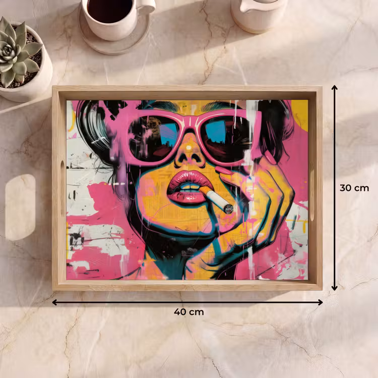 Dienblad - Portret - Vrouw - Abstract - Zonnebril — 9