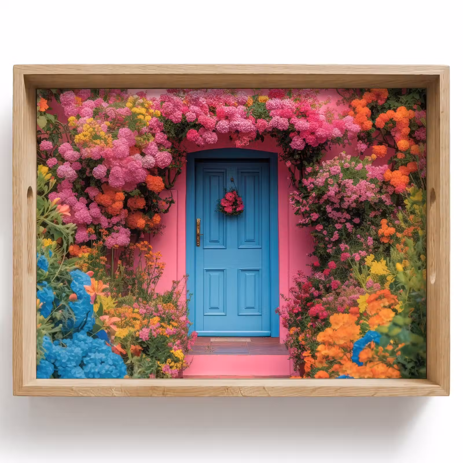 Dienblad - Bloemen - Deur - Roze — 1