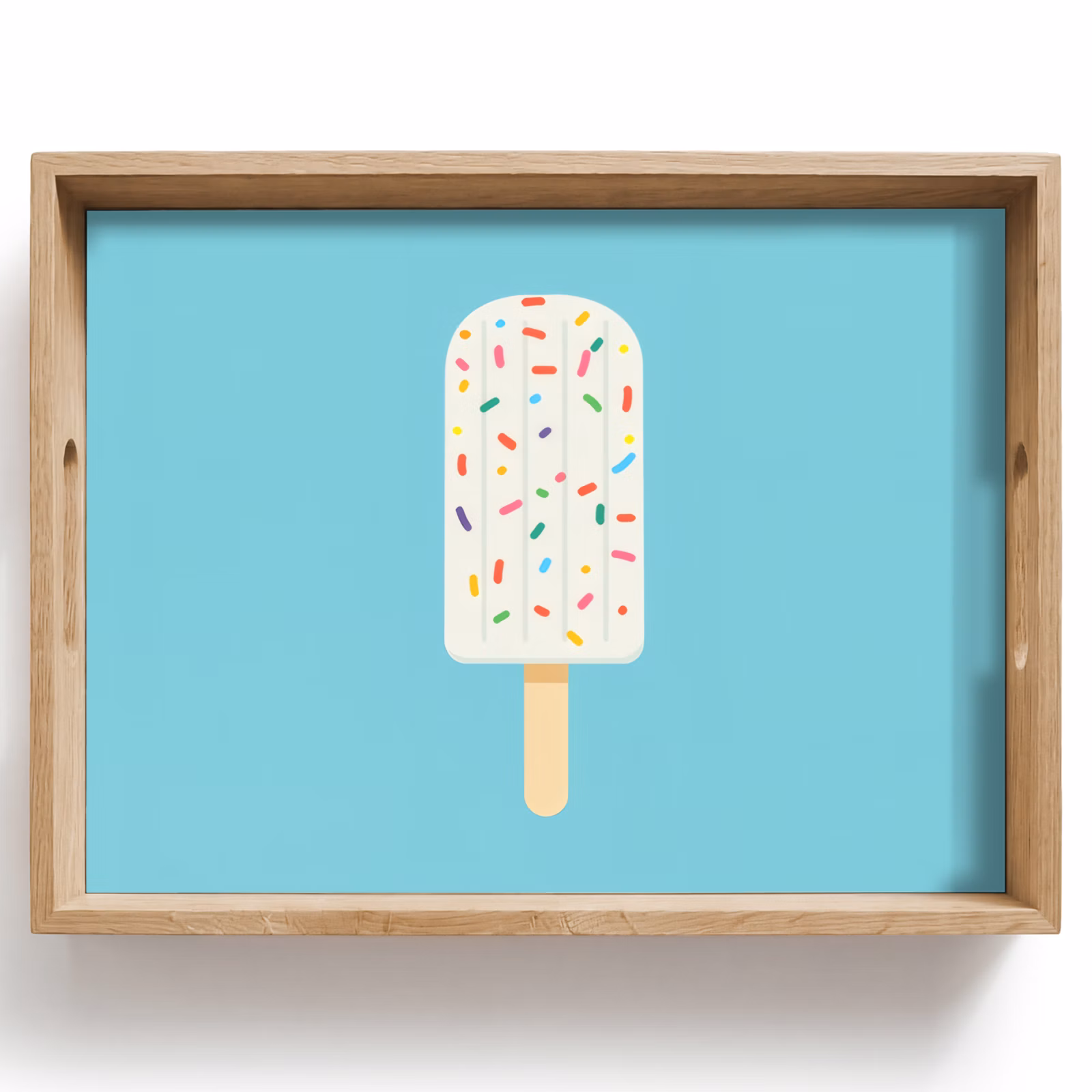Dienblad - Ijsje - Stokje - Sprinkles - Lichtblauw — 1