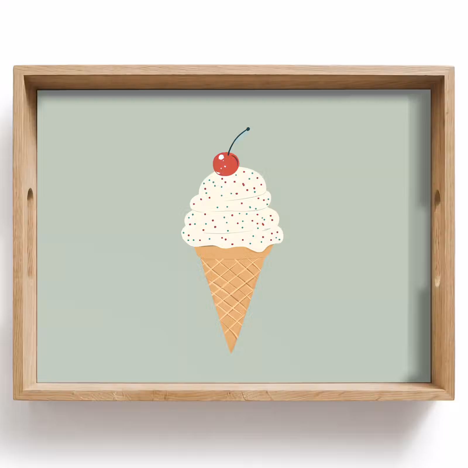 Dienblad - Illustratie - Ijsje - Spikkels - Kers — 1