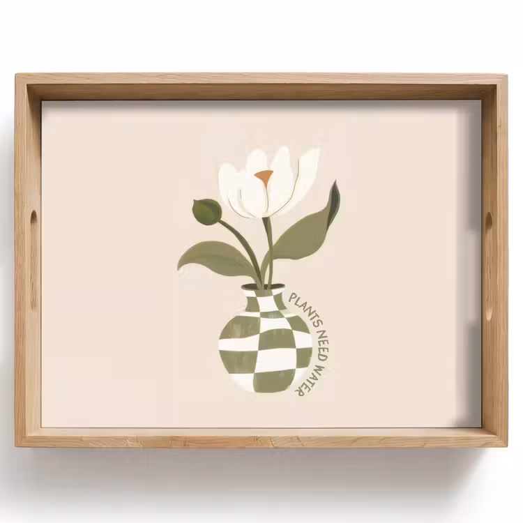 Dienblad - Bloem - Wit - Vaas - Quote — 1