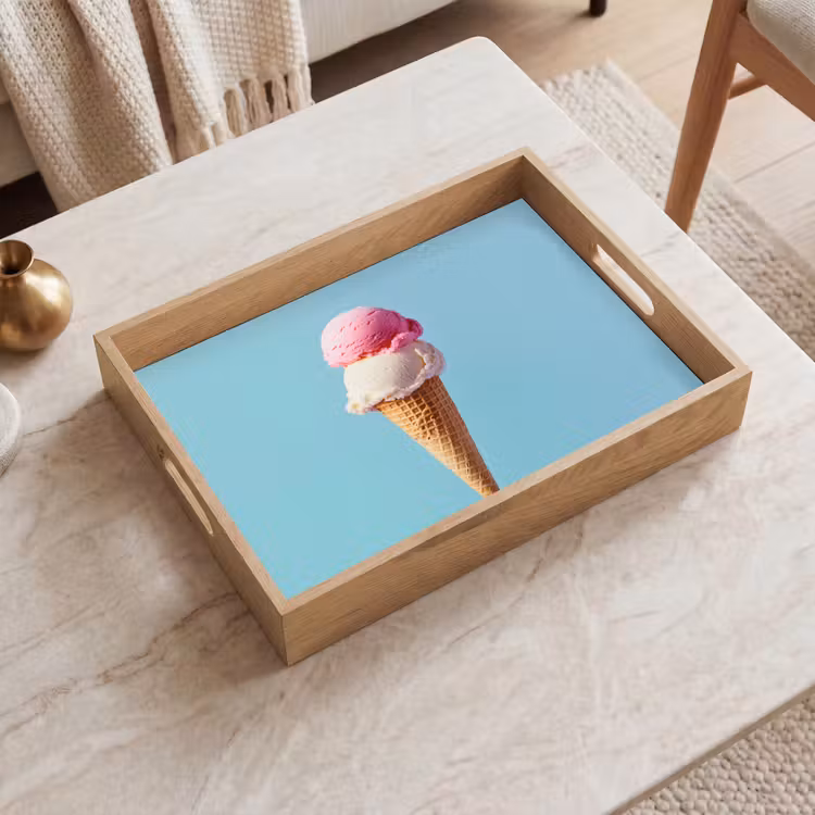 Dienblad - Bolletjes - Schepijs - Hoorntje - Blauw — 2