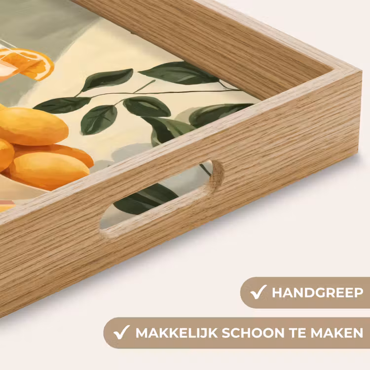 Dienblad - Citroenen - Glas - Tafelkleed - Geblokt — 5