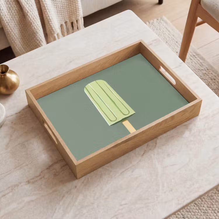 Dienblad - Groen - Waterijsje - Stokje - Illustratie — 2