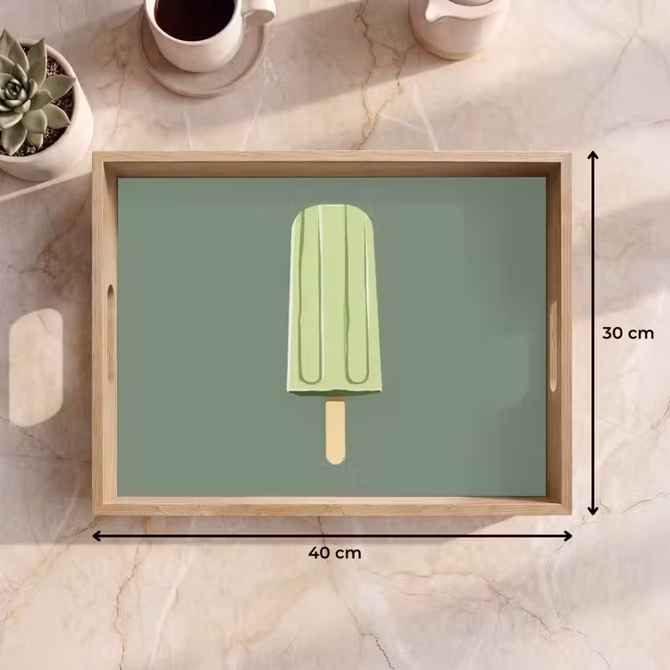 Dienblad - Groen - Waterijsje - Stokje - Illustratie — 9