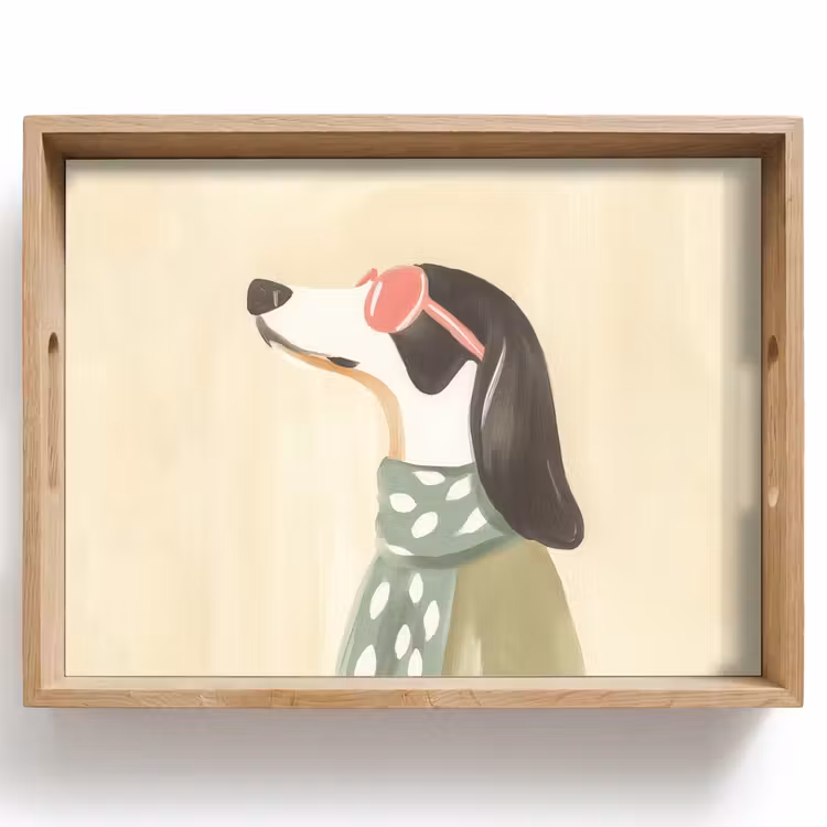 Dienblad - Hond - Zonnebril - Sjaal — 1