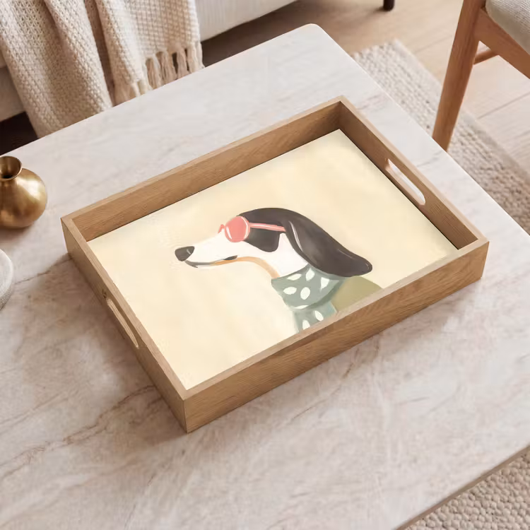Dienblad - Hond - Zonnebril - Sjaal — 2