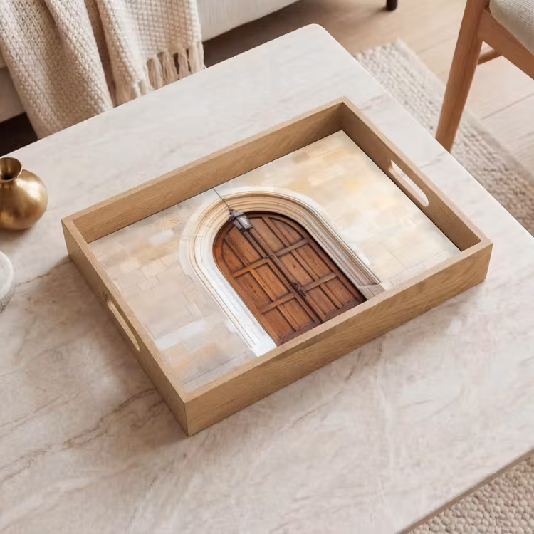 Dienblad - Houten - Deur - Lantaarn — 2