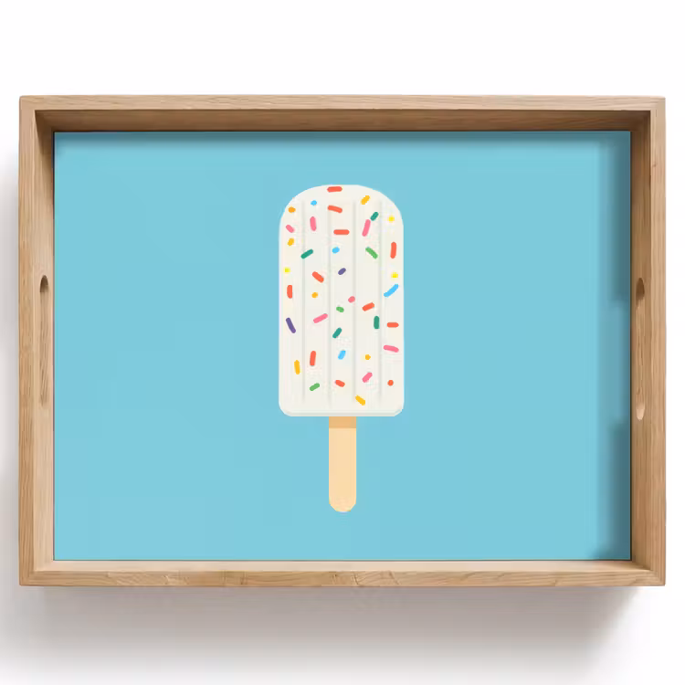 Dienblad - Ijsje - Stokje - Sprinkles - Lichtblauw — 1
