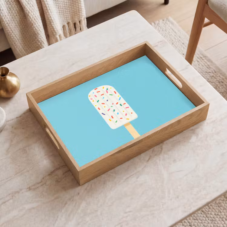 Dienblad - Ijsje - Stokje - Sprinkles - Lichtblauw — 2