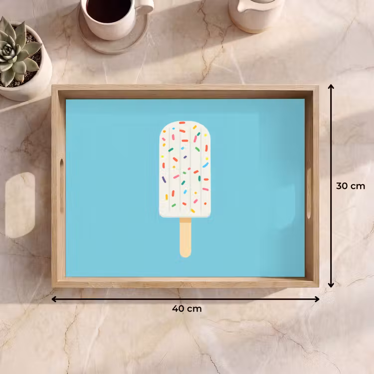 Dienblad - Ijsje - Stokje - Sprinkles - Lichtblauw — 9