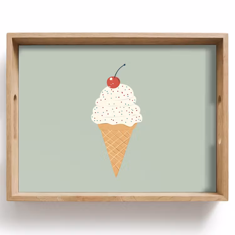 Dienblad - Illustratie - Ijsje - Spikkels - Kers — 1