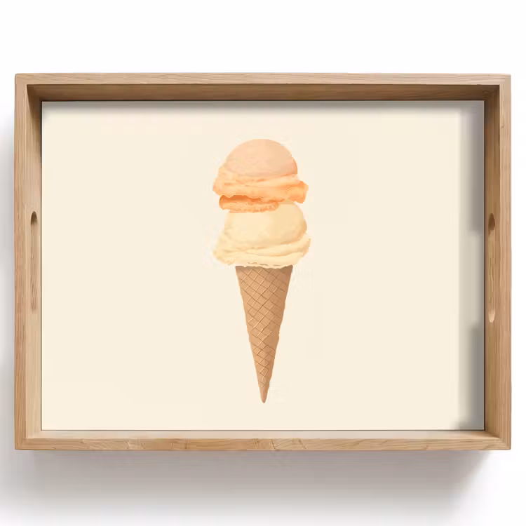 Dienblad - Minimalistisch - Schepijs - Hoorntje - Beige — 1