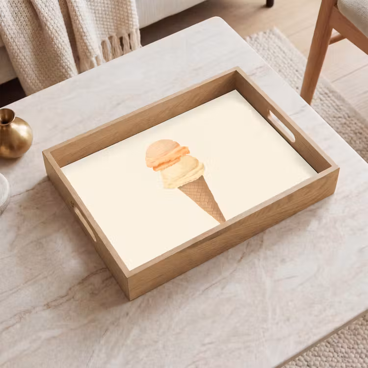 Dienblad - Minimalistisch - Schepijs - Hoorntje - Beige — 2