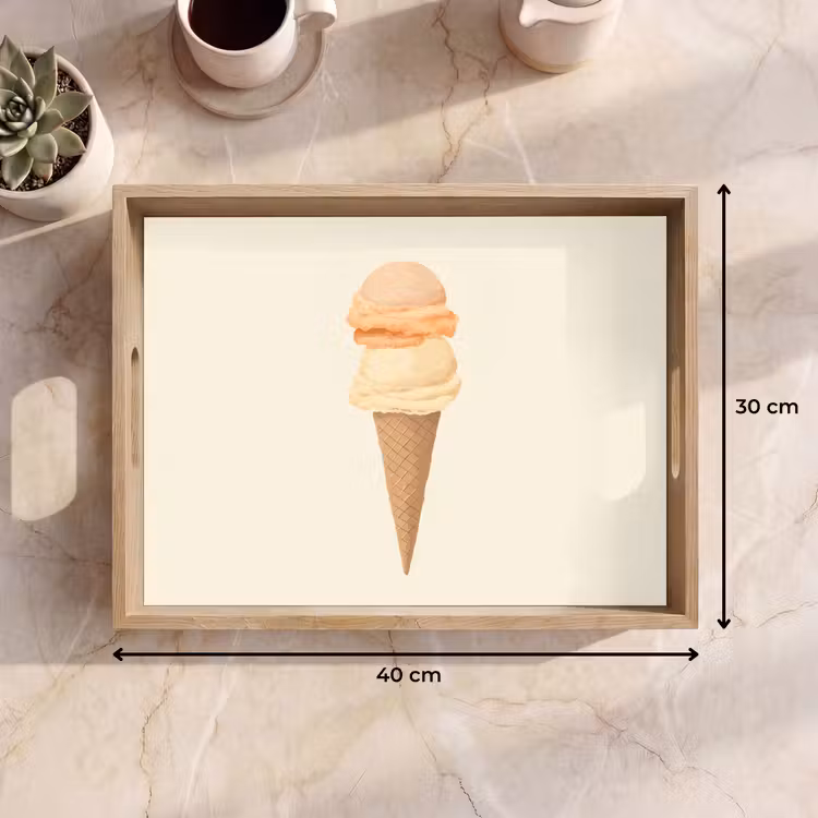 Dienblad - Minimalistisch - Schepijs - Hoorntje - Beige — 9