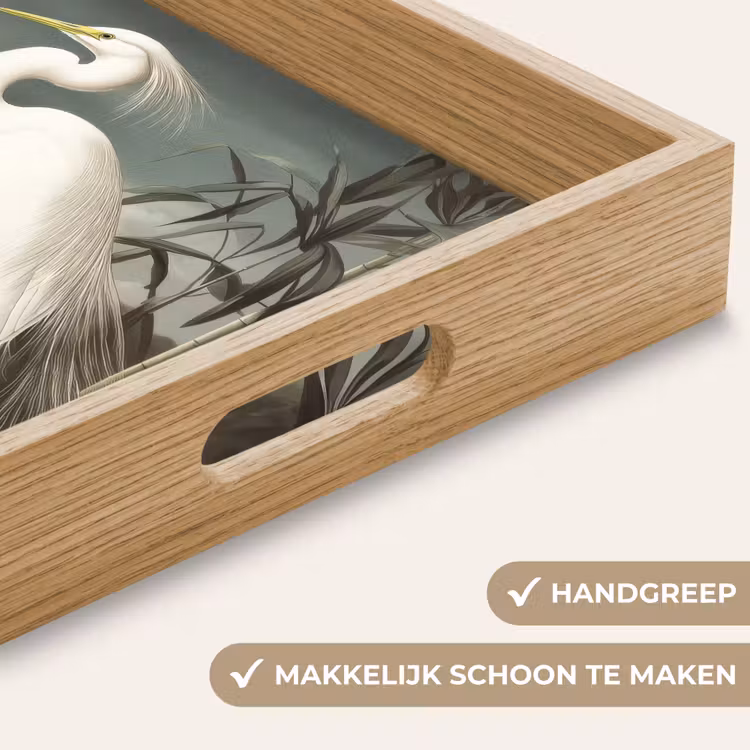 Dienblad - Reiger - Planten - Wolken - Wit — 5