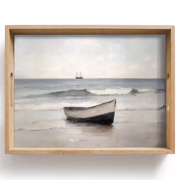 Dienblad - Roeiboot - Zee - Horizon — 1