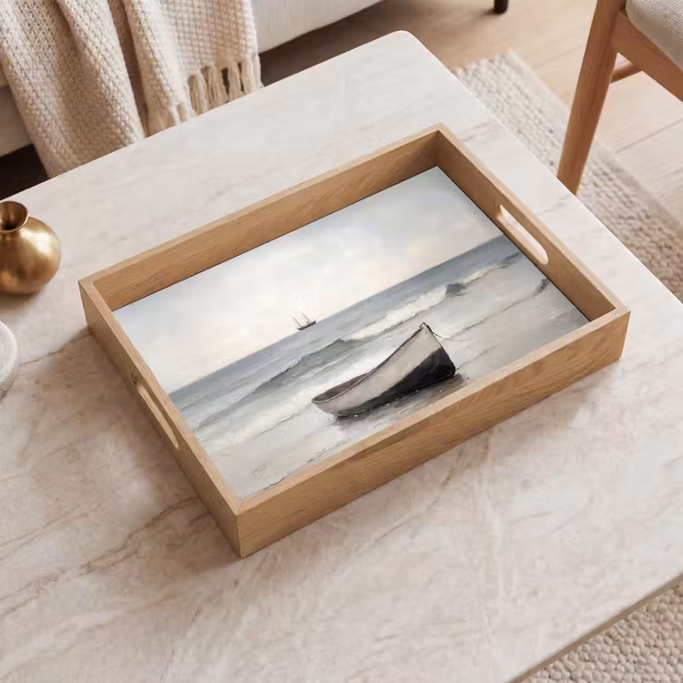 Dienblad - Roeiboot - Zee - Horizon — 2