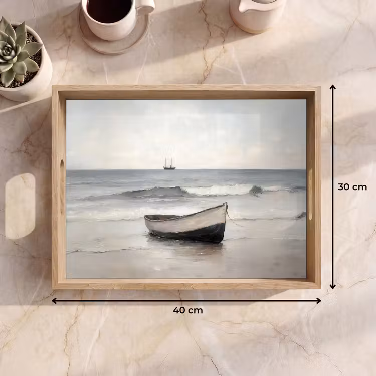 Dienblad - Roeiboot - Zee - Horizon — 9