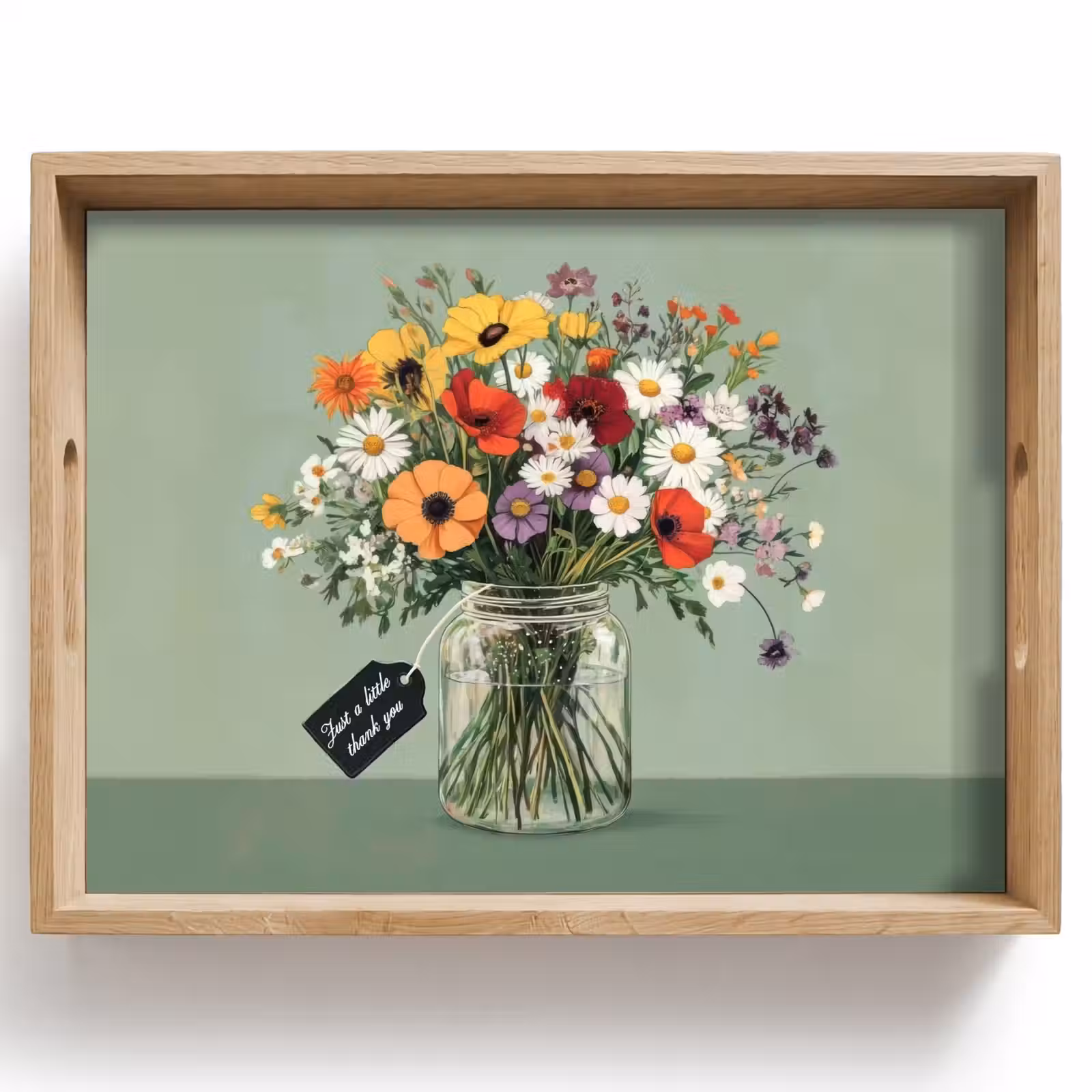 Dienblad - Bloemen - Vaas - Kaartje — 1