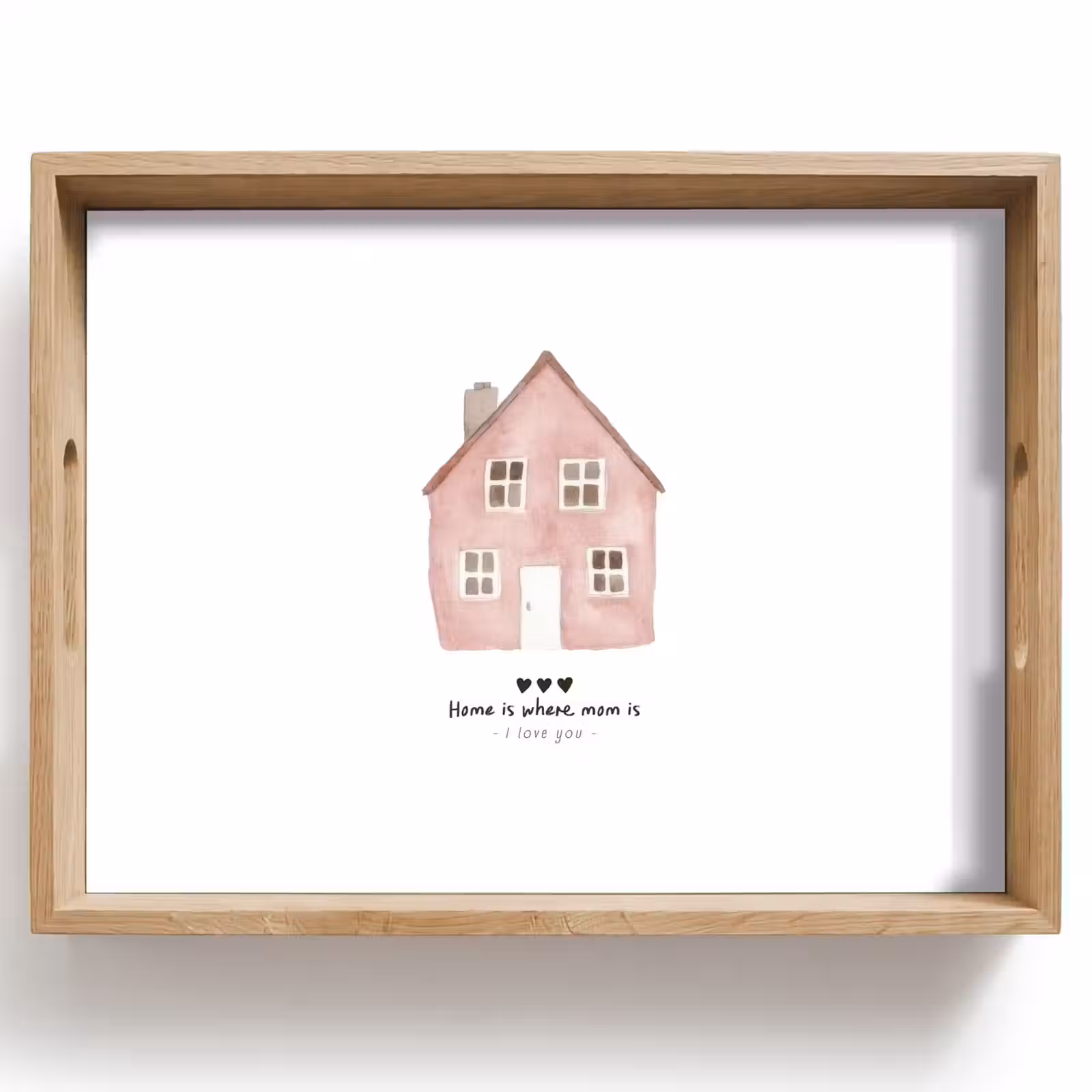 Dienblad - Huisje - Roze - Quote - Moeder — 1