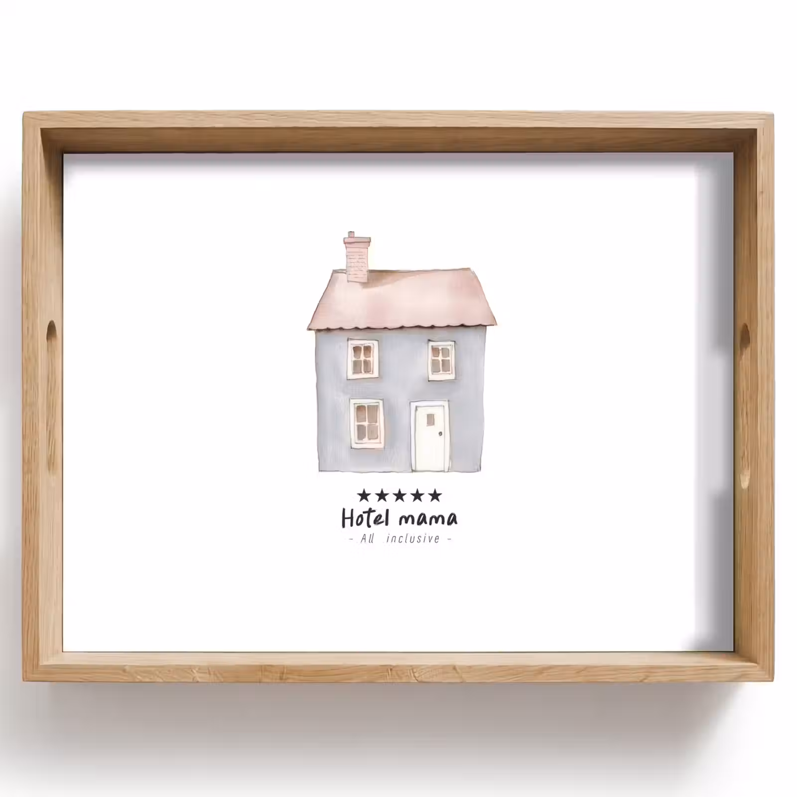 Dienblad - Lichtblauw - Huisje - Mama - Tekst — 1
