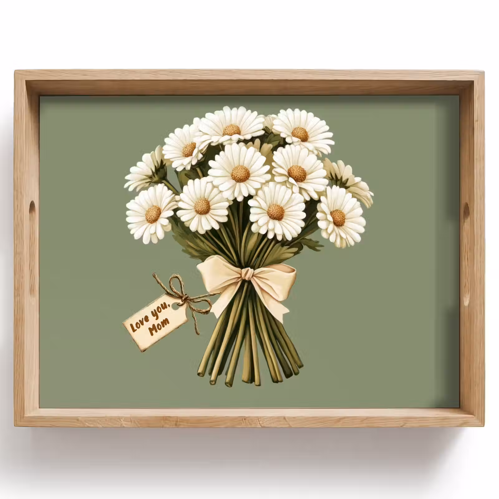 Dienblad - Lint - Boeket - Groen - Quote — 1