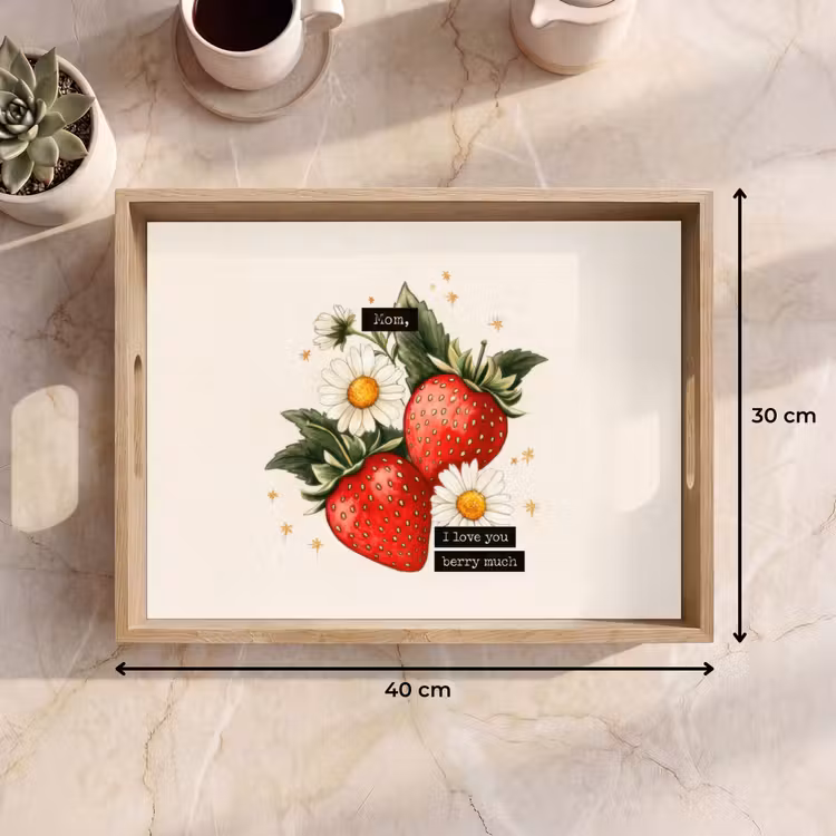 Dienblad - Aardbeien - Madeliefjes - Quote - Sterretjes — 9