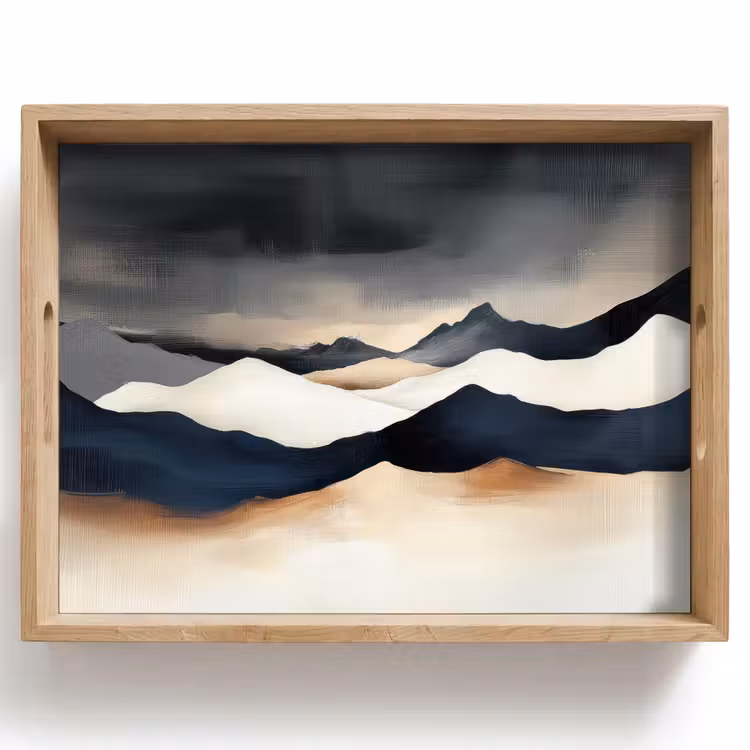 Dienblad - Bergen - Donkerblauw - Landschap — 1