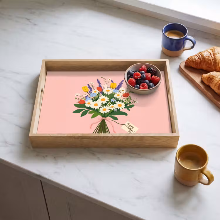 Dienblad - Bloemen - Lint - Kaartje — 4