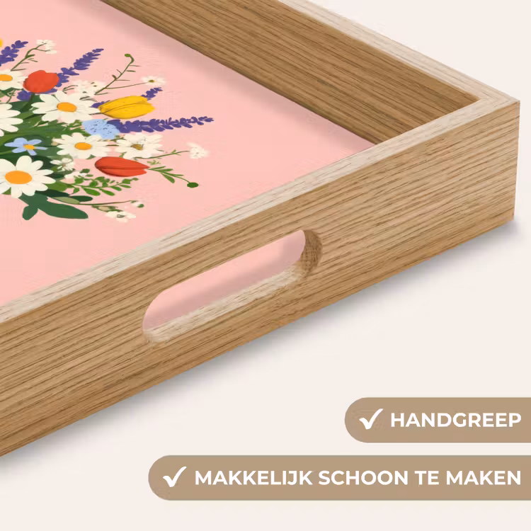 Dienblad - Bloemen - Lint - Kaartje — 5