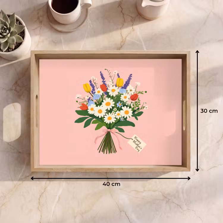 Dienblad - Bloemen - Lint - Kaartje — 9