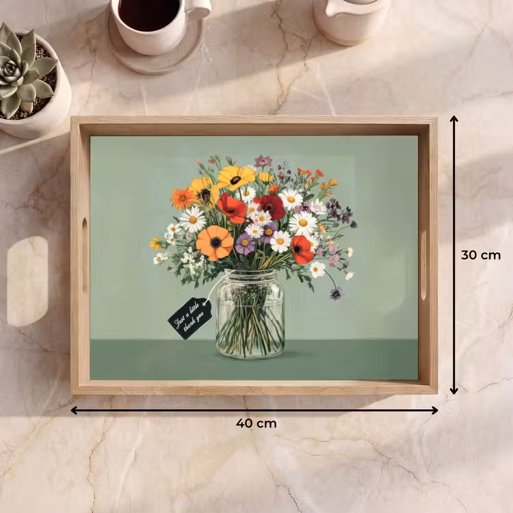 Dienblad - Bloemen - Vaas - Kaartje — 9