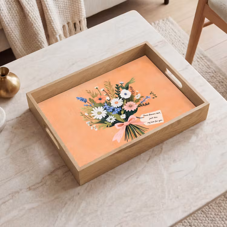 Dienblad - Boeket - Strikje - Quote — 2