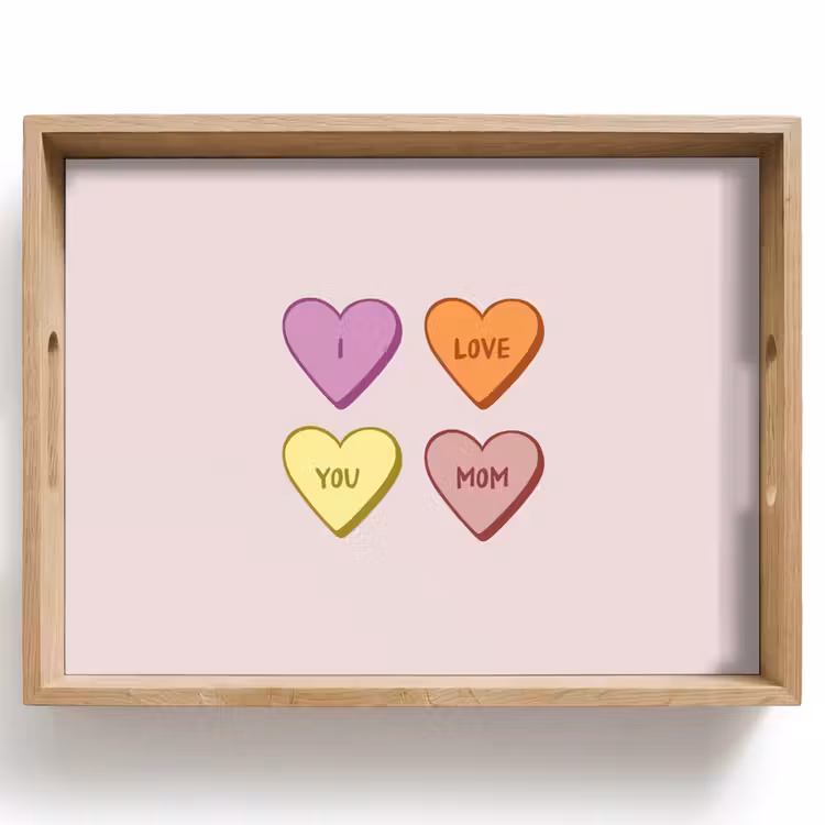 Dienblad - Hartjes - Pastel - Liefde - Moeder — 1