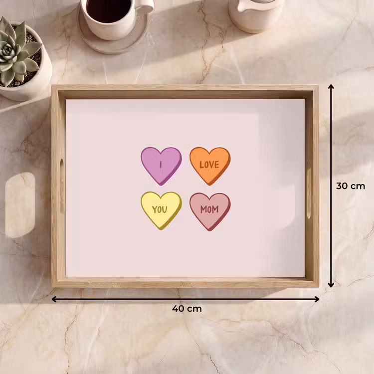 Dienblad - Hartjes - Pastel - Liefde - Moeder — 9