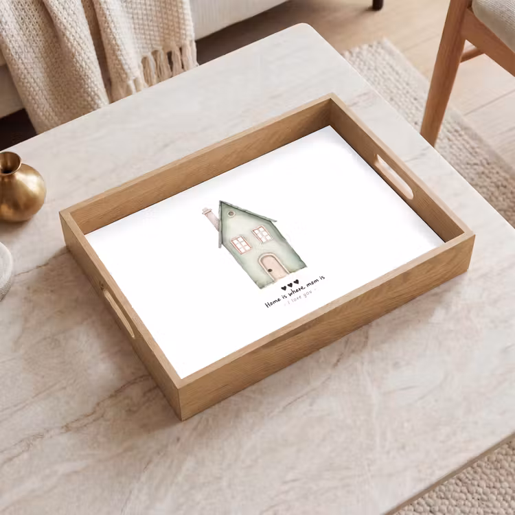 Dienblad - Huisje - Groen - Tekst - Liefdevol — 2