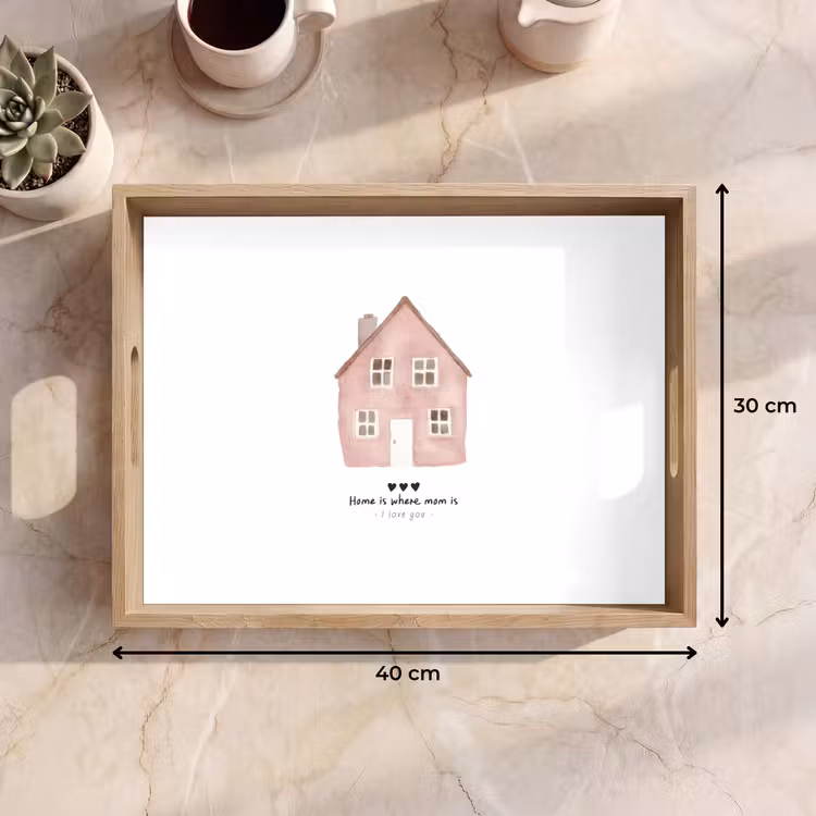 Dienblad - Huisje - Roze - Quote - Moeder — 9