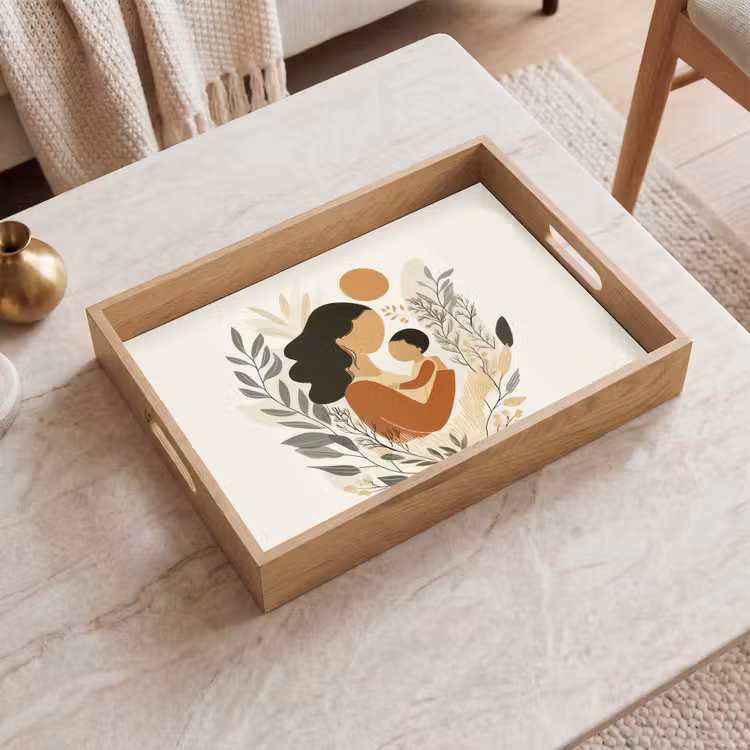 Dienblad - Illustratie - Moeder - Kind - Liefdevol — 2