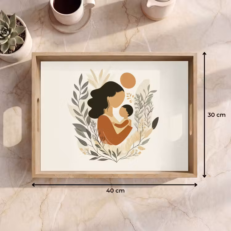 Dienblad - Illustratie - Moeder - Kind - Liefdevol — 9